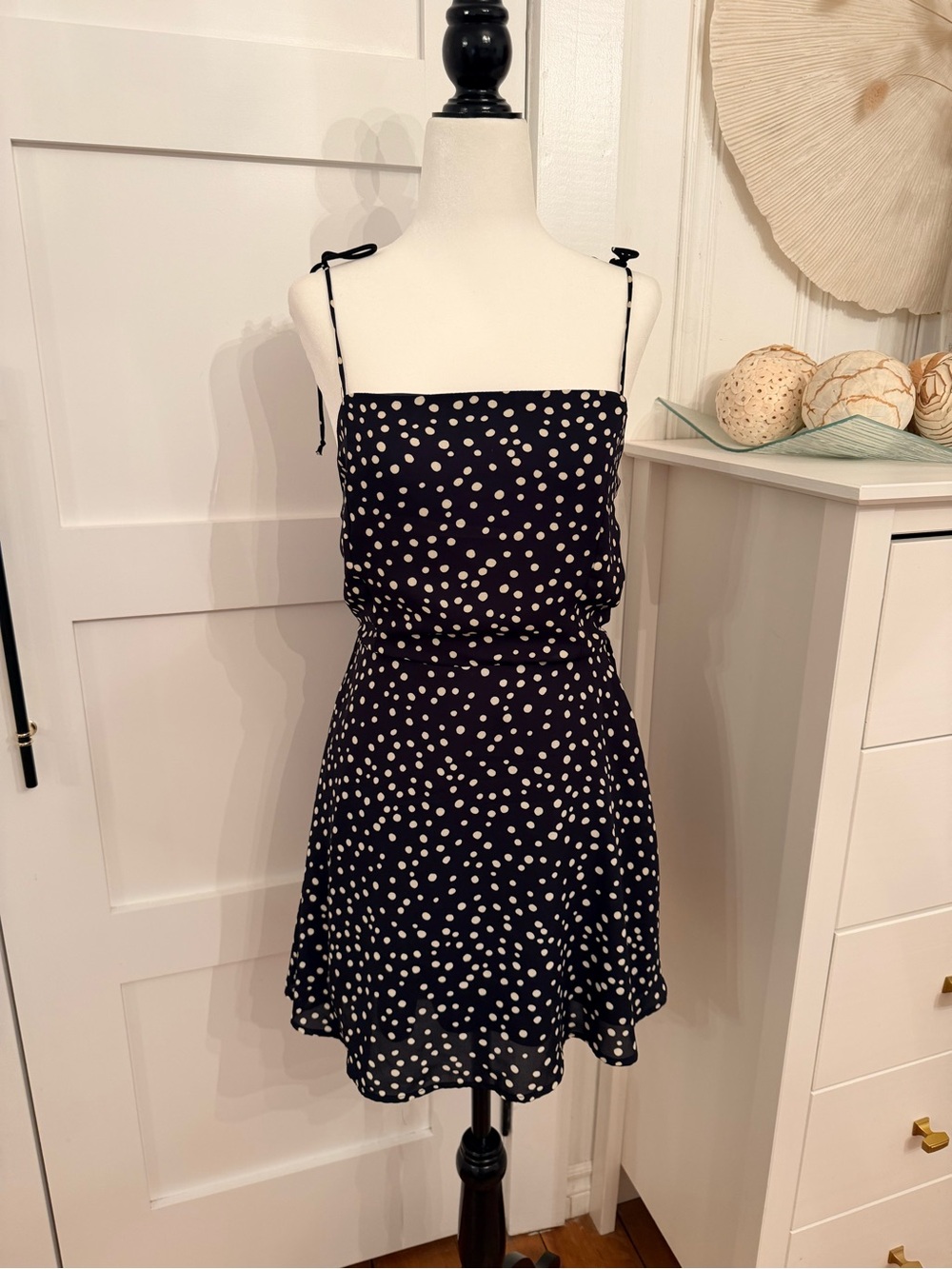 Sienna Sky Black Dress with White Polka Dots